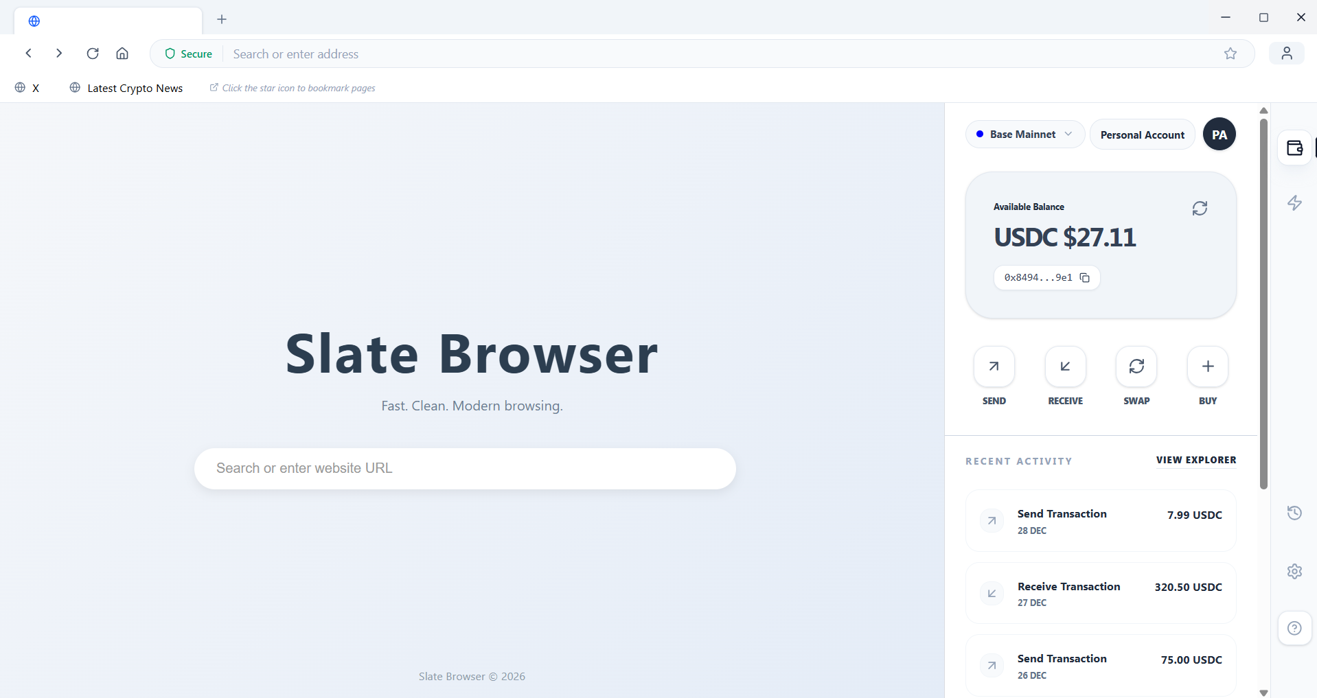 Slate Browser Interface